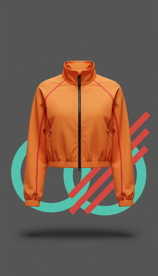 Cropped performance jacket in signal orange