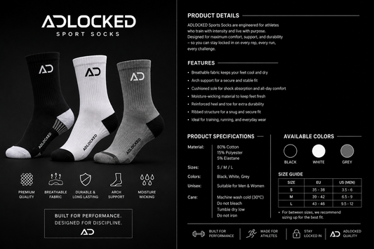 ADLOCKED Performance Sports Socks
